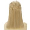 Kaneles Women Blonde Mullet Short Wigs 70s 80s with Bangs Shoulder Length Synthetic Wig for Retro Hippie Rocker Cosplay Wigs