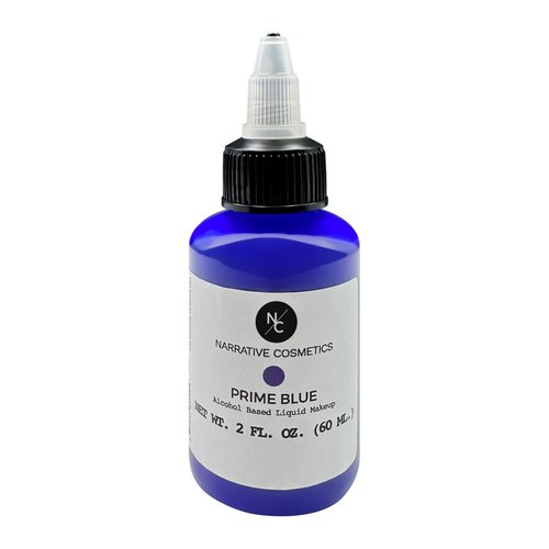 Narrative Cosmetics FX Alcohol Airbrush Paints - 2 fl oz, Skin Safe, Quick Dry, Waterproof, Sweatproof, Transferproof Liquid Makeup for Bodypainting, Theater, FX Makeup, Film and TV - Prime Blue