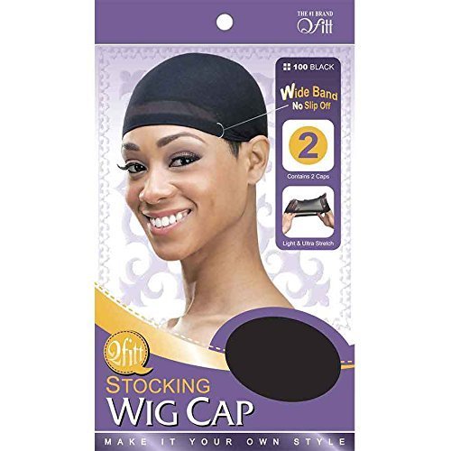 (3 Pack) Qfitt- Wide Band Stocking Wig Cap #100