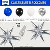 FROUFING Royal blue and black white silver balloon Garland arch Arch Kit 119 PCS with star balloons for boy baby shower Class of 2024 graduations decorations man Birthday Party supplies