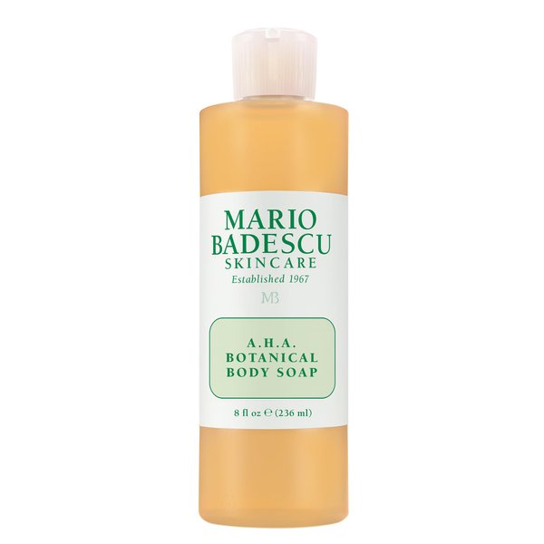 Mario Badescu AHA Botanical Body Wash Moisturizing, Clarifying and Gentle Exfoliating Body Wash for Brighter, Softer and Smoother Skin, Body Soap Infused with Glycolic Acid & Fruit Enzymes, 8 Fl Oz