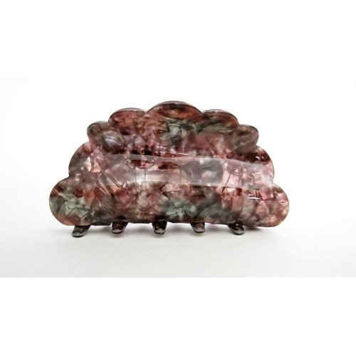 Generic Brown green pearly shiny marbled hair claw clip
