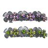Set of 2 JCGY Metal Barrettes Artwork Design Crystal Flower Barrettes U86800-4-2roseOli