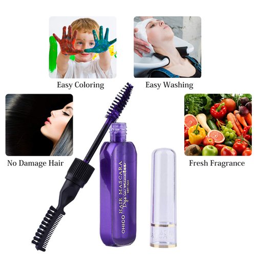 Adofect 10 Colors Temporary Hair Mascara Instantly Hair Color Dye Great Gift for Girls, Women, Temporary Hair Color Chalk