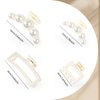 Pearl Hair Accessories for Women - 8PCS Claw Clips for Thick and Thin Hair, Barrettes for Styling and Weddings