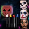 Dulele 4 Colors Matte Lipstick Set, Vampire Lipstick for Women, Long-Lasting Wear Not Fade Lip Gloss, Nonstick Cup Lipstick for Party, Cosplay, Halloween Makeup/White/Yellow/Red/Blue (A, M)
