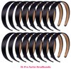 anezus 16 Pcs Satin Headbands Bulk 1 Inch Anti-slip Black Ribbon Hair Bands Plain Hard Headbands for Women Girls DIY Craft Hair Accessories (Black)