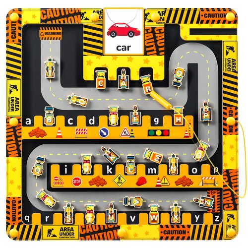 Erweicet Construction Magnetic Alphabet Maze, Educational Learning Toys for 3 4 Years Kids Boys Girls Toddlers Preschool