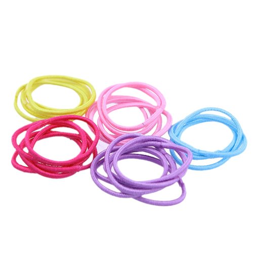 Coobbar 100pcs Women Elastic Hair Ties Band Ropes Ring Ponytail Holder (Black)