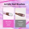 MelodySusie 4Pcs Acrylic Nail Brush Set, Size 8/12/14/16 Professional Nail Brushes for Acrylic Application Acrylic Powder Nail Extension and 3D Nail Carving for DIY Home Salon