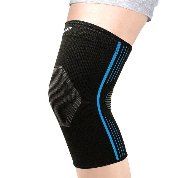 NeoAlly® - Knee Compression Sleeve for Knee Pain, Gym Knee Support for Improved Mobility, Lightweight Knee Relief Sleeves, Breathable and Moisture-Wicking, Blue, Medium, Pack of 1