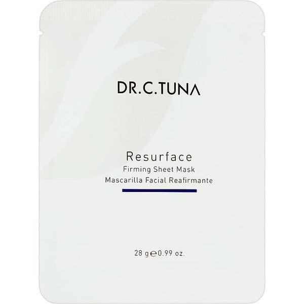 FARMASi Disposable Fabric Mask Resurface Dr. C. Tuna, 28g/0.99oz - Exfoliating Sheet Mask, Renewing, Smooths Skin Texture, Enhances Radiance, Weekly Use, Skincare, Gentle Exfoliation, Clear Skin