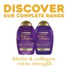 OGX Thick & Full + Biotin & Collagen Extra Strength Volumizing Shampoo & Conditioner with Vitamin B7 & Hydrolyzed Wheat Protein for Fine Hair. Sulfate-Free Surfactants for Fuller Hair, 13 Fl Oz