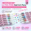 SAVILAND Nail Art Pens Set: 12 Colors 0.5MM 3D Nail Polish Pens Quick Drying Acrylic Paint Nail Art Markers Nail Point Graffiti Dotting Tools Drawing Painting Liner Nail Art Design Pens Home DIY