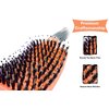 Zabolight Premium Vent Boar Bristle Hair Brush Vented Detangling Oversize Hair Brush for Thick Long Curly Hair, Curved Fast Blow Drying Brush for Women & Men (Orange)