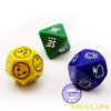 Bescon's Emotion, Weather and Direction Dice Set, 3 Piece Proprietary Polyhedral RPG Dice Set in Blue, Green, Yellow