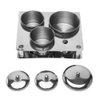 3PCS Professional Stainless Steel Acrylic Nail Tips Cup Dappen Dish Liquid Powder Holder Container Nail Art Equipment Tools (Silver)