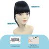 Shinon Bangs Hair Clip in Human Hair Bangs Unprocessed Fringe Hair with Temple Thick Bangs 1b Black Color
