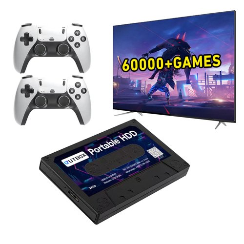 500GB Game Hard Drive batocera Hard driveplug,Contains 60,000 Games and Play External Mechanical mobilegame Hard Drive,Comes with Wireless Controller and Storage Bag Accessories(UT2PLUS)