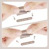 Dreamlover Wig Clips, Hair Extension Clips, Wig Clips to Secure Wig, 10 Teeth, Brown, 30 Pieces