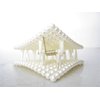 Generic White acrylic triangle hair claw clip with faux pearls for fine thin hair