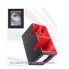 awedsu Collectible Trading Card Caseswith1Commander Display,Leather Magnetic Card Storage Box for 180 Double-Sleeved Cards. Collectible Trading CardCaseswith2 Dividers &Transparent Card (Black & Red)