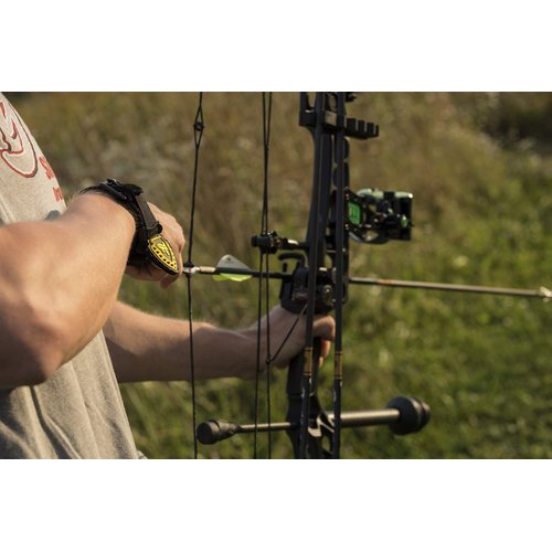 Tru-Fire Edge Buckle Foldback Adjustable Archery Compound Bow Release - Black Wrist Strap with Foldback Design