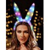 Catery Light Up Halloween Headbands Bunny Ears Headhand Glowing Bunny Costume Accessories for Women