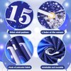 Blue 15th Birthday Decorations for Boys Girls, Navy Blue Silver Happy 15th Birthday Yard Banner and 15th Birthday Balloons for 15th Birthday Anniversary Party Supplies