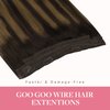 GOO GOO Wire Hair Extensions Human Hair, 2/6/2 Dark Brown with Chestnut Brown Balayage 16inch 95g, Invisible Wire Hair Extensions with Transparent, Seamless Fish Line Hairpiece