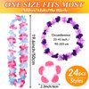 JMUQ 24 Count Hawaiian Leis, Luau Party Decorations Hawaii Silk Flower Lei Necklace,Tropical Party Favors for Beach Holiday Wedding Birthday Party, Aloha Summer Pool Party Supplies