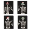 Ritzy Rose 24 Skeleton Christmas Cards in 4 Fun Holiday Illustrations + Envelopes