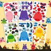 Zayvor 36 Sheet Monster Make Your Own Stickers for Kids, Make-a-Face Stickers, Mix and Match Stickers Sheet Craft Sticker, Gift, Party Favors, School Reward, Valentines Halloween Games