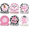 48Pcs Let's Go Girls Party Supplies Western Cowgirl Party Paper Plates Cow Party Decorations Disco Ball Disposable Dessert Tableware for Cowgirl Theme Bachelorette Disco Birthday Dinnerware Favors
