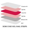 Semi Cured Gel Nail Strips UV Gel Nail Stickers Black French Nail Tips Long Lasting Gel Nail Stickers 20 Pieces Nail Strips Works with UV Nail Lamp Easy Application & Removal