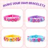 Adjustable Silicone Bracelets for Kids - Letter Rubber Bracelets Wristbands with Rhinestone Stickers & Accessories, Pretend Play Costume Accessories, Girls Boys Party Favors Decoration Birthday Gifts