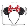 zhezesmila Mouse Ears Headbands for Women Sequin Polka Dot Bow Headband Hair Accessories for Birthday Costume Party Decorations