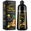 NIFEISHI Black Hair Dye Shampoo, 3 in 1 Herbal Ingredients Natural Shampoo Black Hair Dye for Gray Hair, Dye Shampoo for Women & Men 500ml