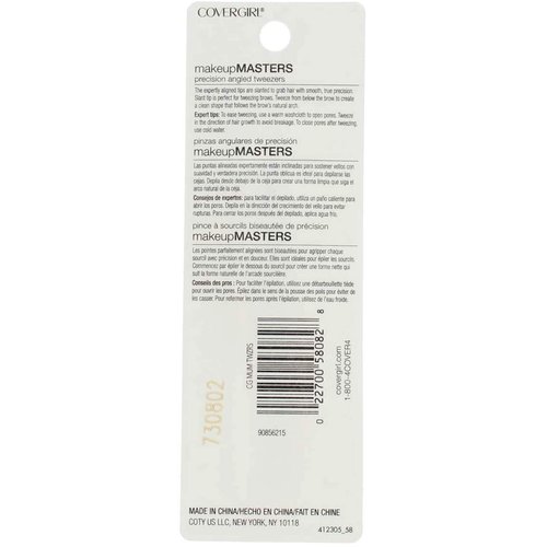 COVERGIRL Makeup Masters Precision Angled Tweezers, 1 Count (packaging may vary)