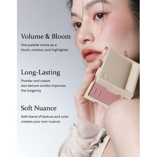 hince True Dimension Layering Cheek - Cream & Pressed Powder 2 Different Shades & Textures - Silky Seamless Long Lasting Blush Makeup - Muted Beige & Elegant Rose Beige (1, ALLURE IN THE AIR, L001)