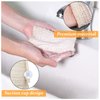 Feelorna Soap Saver Bag, Soap Bag Soft for Shower, Exfoliating Mesh Soap Saver Pouch Bag for Facial Body Cleansing Foaming (3.5''x5.5'', Beige with suction cups)