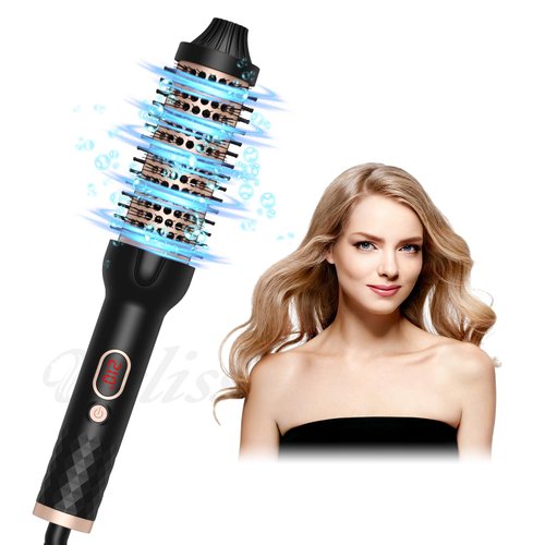 Rose Romee Thermal Brush, Heated Round Brush, 1 1/2 inch Hot Round Brush Curling Iron with Ceramic Tourmaline and PTC Heater, Detachable Brush Head with Dual Voltage for Travel