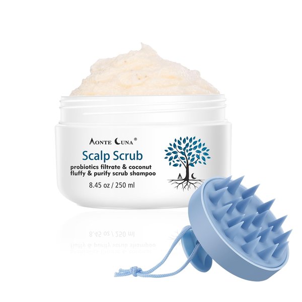Bablabear Scalp Exfoliator Scrub,Itchy Scalp Treatment for Dandruff,Hair Scrub, No Sulfate Hair Scrub To Soothe a Dry, Flaky,Scalp,Removes Buildup,Clarifying Shampoo With Scrubber