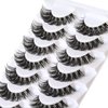 Veleasha Lashes Russian Strip Lashes Eyelashes with Clear Band Looks Like Eyelash Extensions D Curl Lash Strips 10 Pairs Pack (DT01)