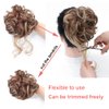 KETHBE Messy Bun Hair Piece Tousled Updo Hair Buns Extension Elastic Hair Band Hair Pieces Curly Hair Bun Scrunchie For Women (Brown Mix Ash Blonde)