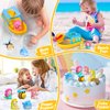 Oriate 5PCS Fairy Princess Bath Toys Set - Silicone Finger Puppets with Boat, Mermaid, Princess, Bee, Whale, Unicorn for Toddlers 1-3