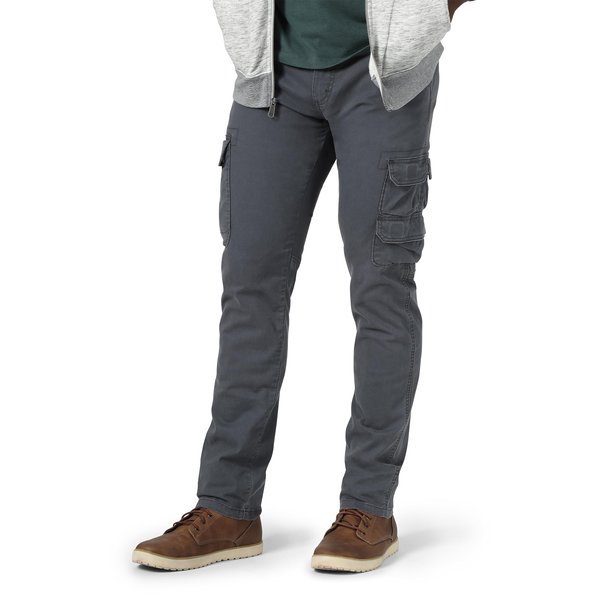 Wrangler Authentics mens Regular Tapered Cargo Pants, Pewter, 36W x 30L US