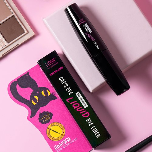 Jigott - Cat’s Eye Waterproof Liquid Eyeliner (Deep Black), 0.31 OZ/9g