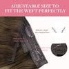 GOO GOO Wire Hair Extensions Human Hair, 3/8/613 Walnut Brown with Ash Brown and Bleach Blonde Balayage 14inch 75g, Invisible Wire Hair Extensions with Transparent, Seamless Fish Line Hairpiece