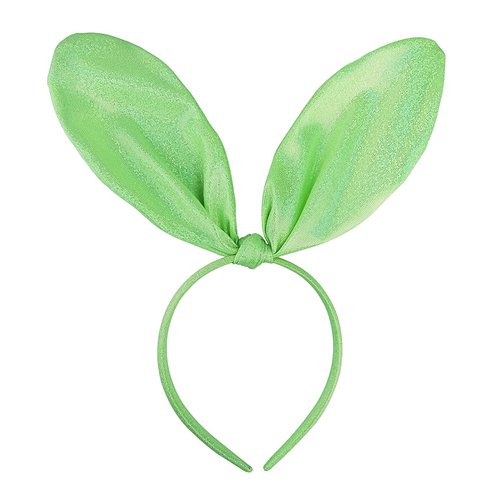 Doneace Easter Bunny Ears Headbands for Women, Glitter Rabbit Ears Knotted Hair Band Cute Bunny Headband Easter Party Decoration Easter Birthday Party Favors Costume Cosplay Gift 1Pcs(Green)